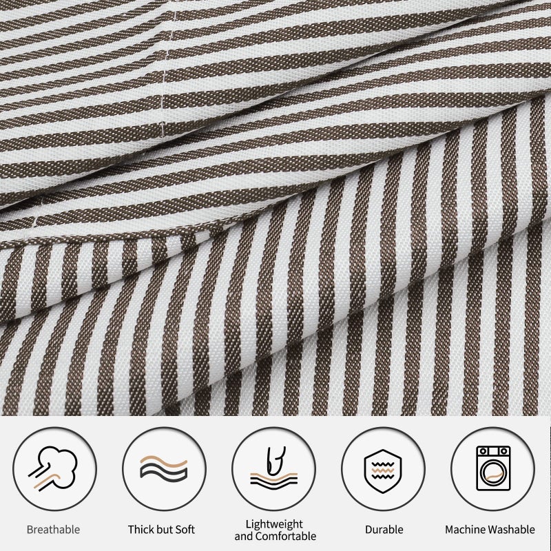 NLUS 2 Pack Kitchen Cooking Aprons, Adjustable Bib Soft Chef Apron with 2 Pockets for Men Women(Black/Brown Stripes) - Image 3